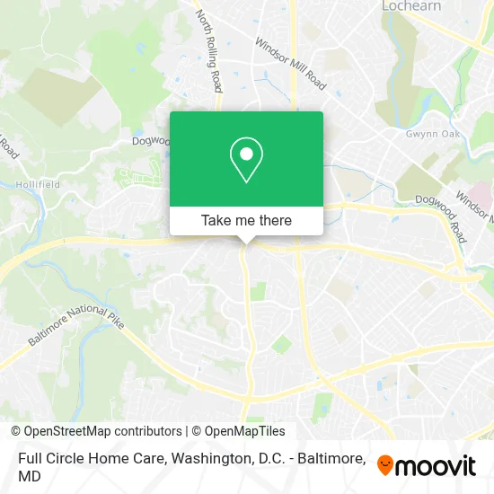 Full Circle Home Care map