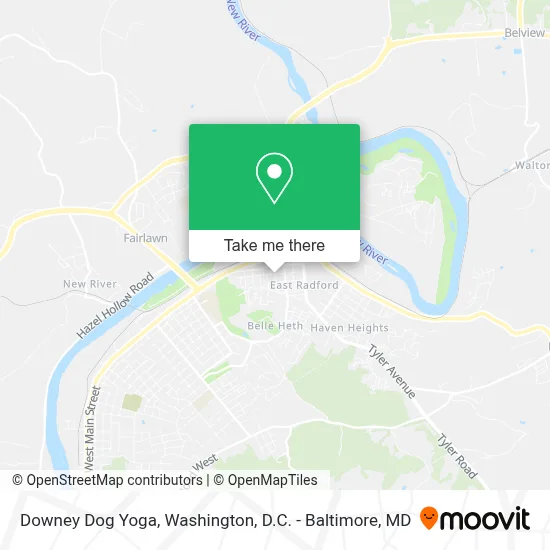 Downey Dog Yoga map