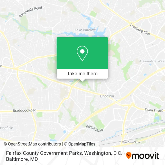 Fairfax County Government Parks map