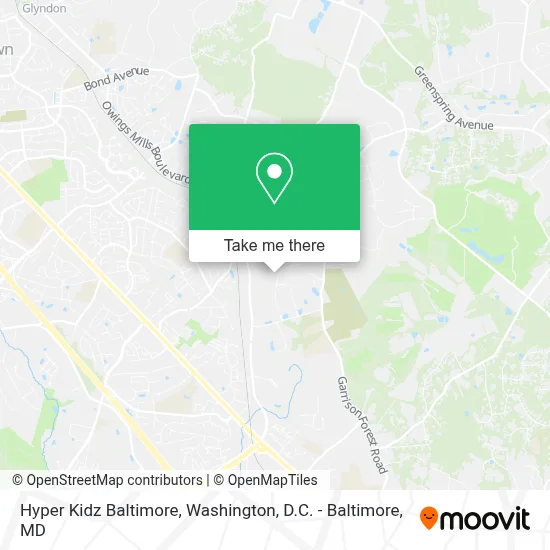 Hyper Kidz Baltimore map
