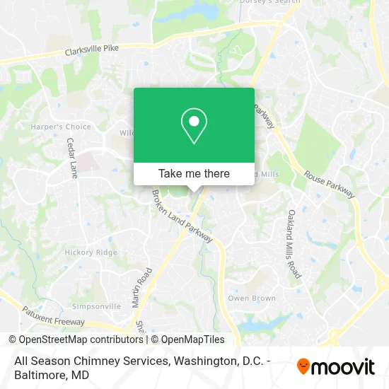 All Season Chimney Services map