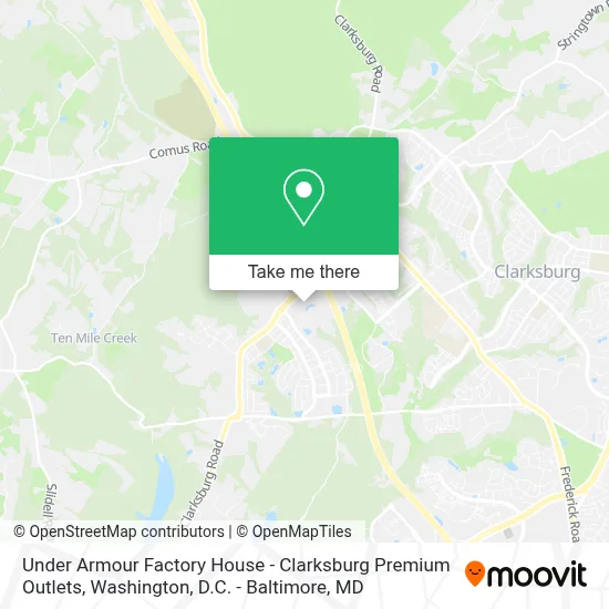 Under Armour Factory House - Clarksburg Premium Outlets map