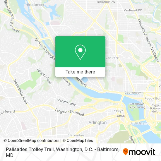 Palisades Trolley Trail map