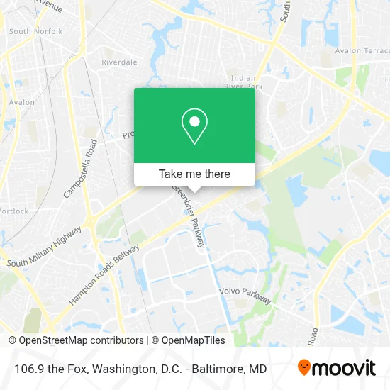 106.9 the Fox map