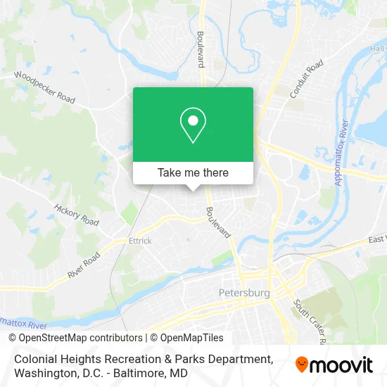 Colonial Heights Recreation & Parks Department map