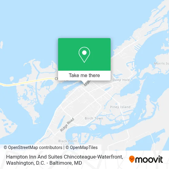 Hampton Inn And Suites Chincoteague-Waterfront map