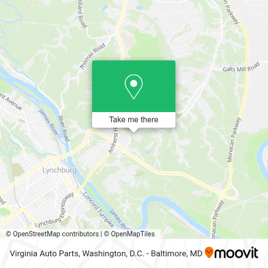 Virginia Auto Parts map