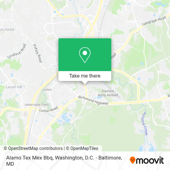 Alamo Tex Mex Bbq map