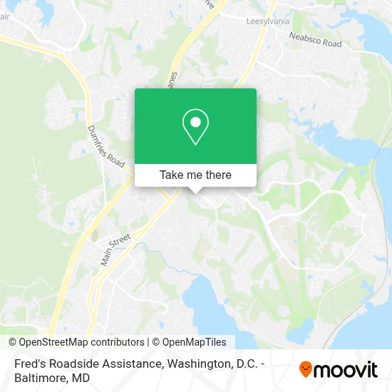 Fred's Roadside Assistance map