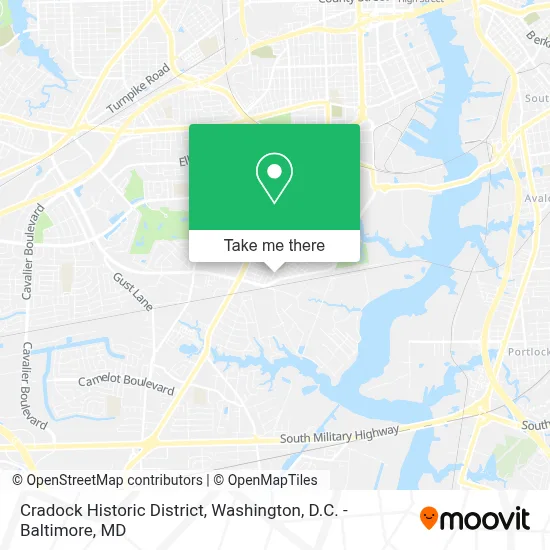 Cradock Historic District map