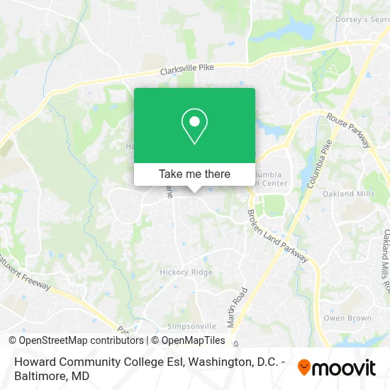 Howard Community College Esl map