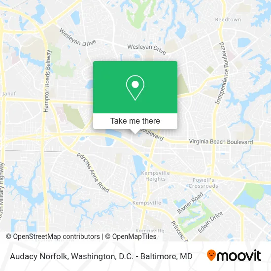 Audacy Norfolk map