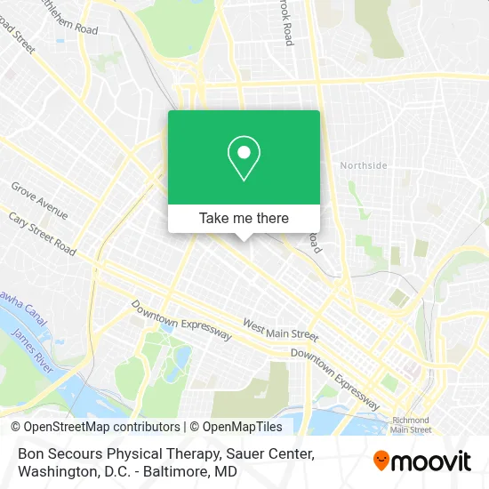 Bon Secours Physical Therapy, Sauer Center map