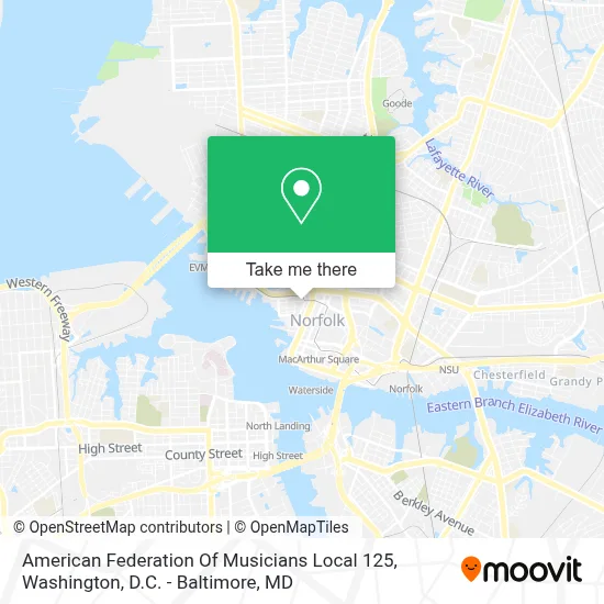 American Federation Of Musicians Local 125 map