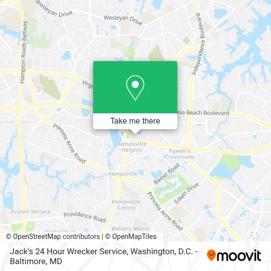 Jack's 24 Hour Wrecker Service map
