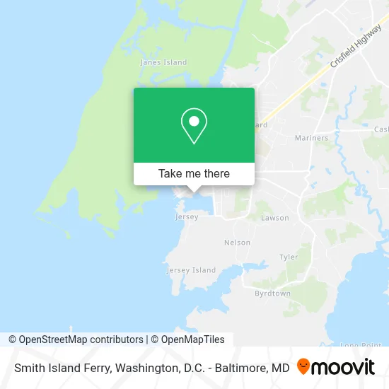 Smith Island Ferry map