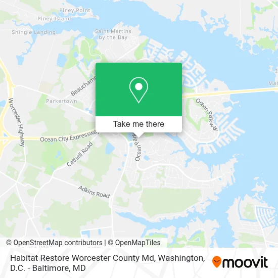 Habitat Restore Worcester County Md map