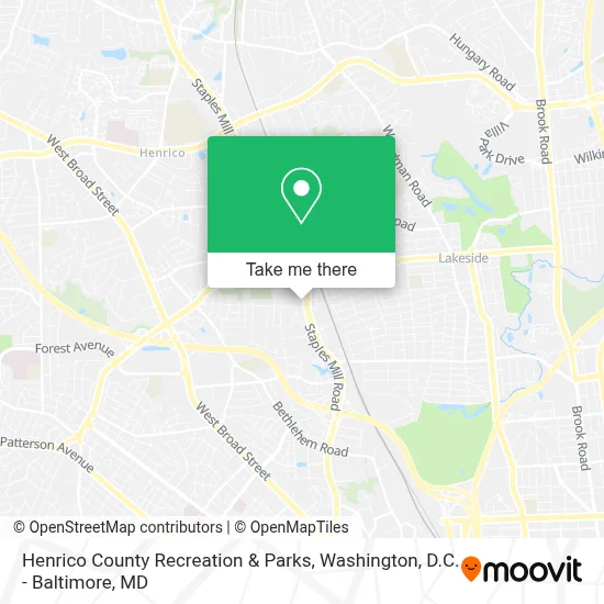 Henrico County Recreation & Parks map