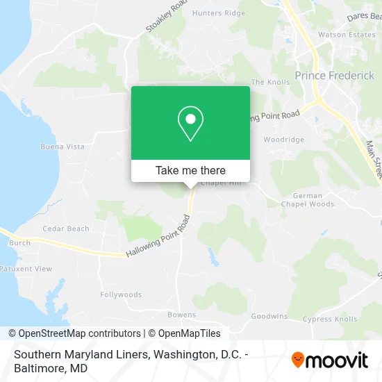 Southern Maryland Liners map