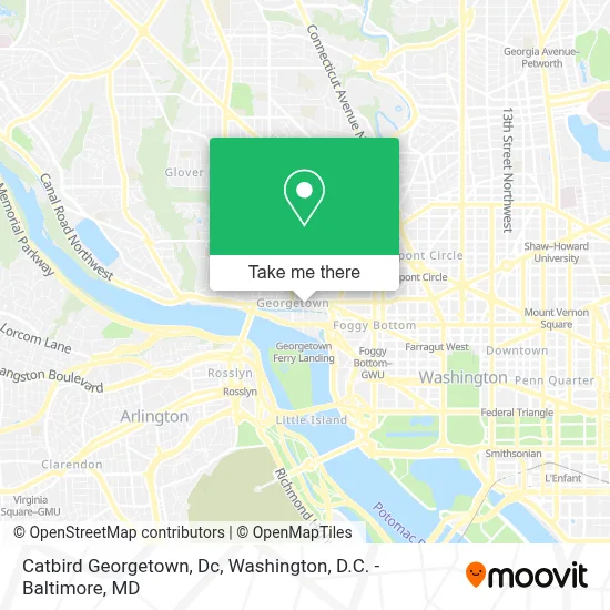 Catbird Georgetown, Dc map