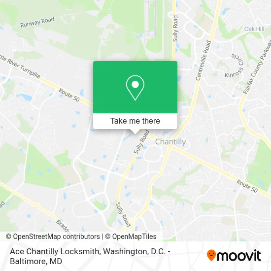 Ace Chantilly Locksmith map