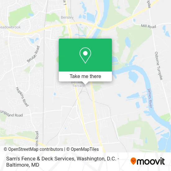 Sam's Fence & Deck Services map