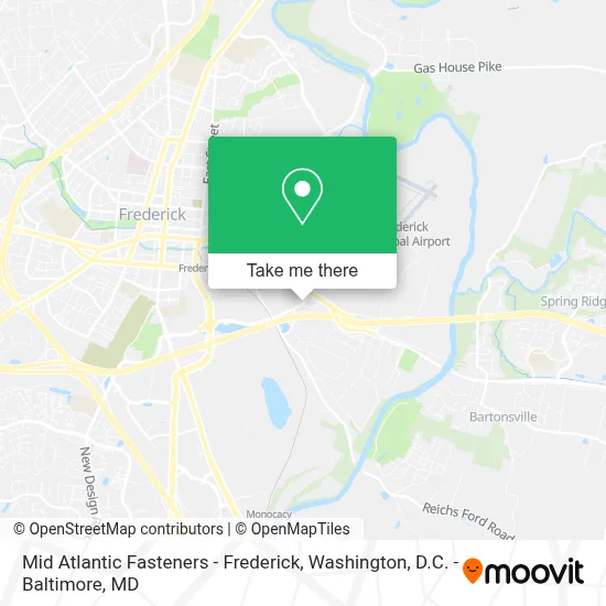 Mid Atlantic Fasteners - Frederick map