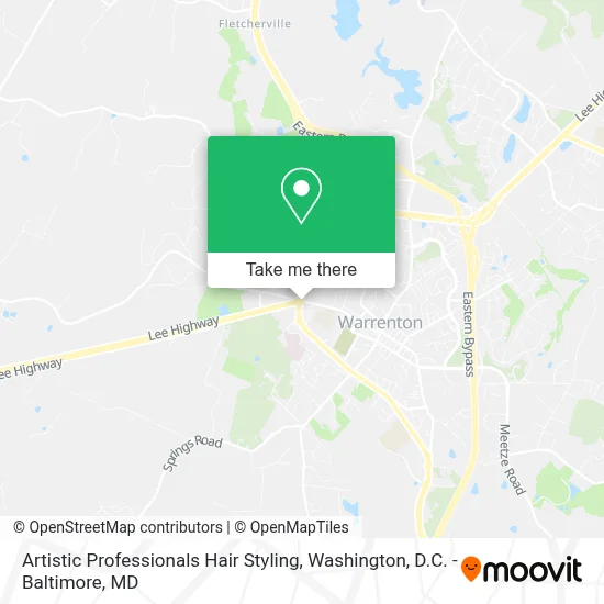 Artistic Professionals Hair Styling map
