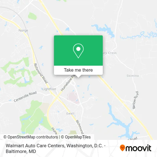 Walmart Auto Care Centers map