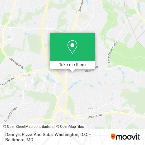 Danny's Pizza And Subs map