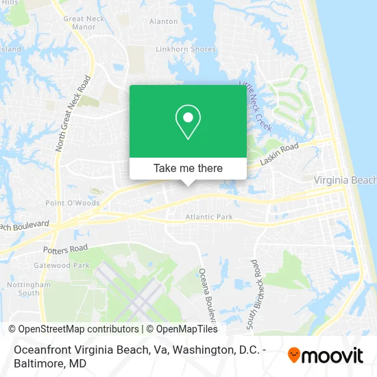 Oceanfront Virginia Beach, Va map