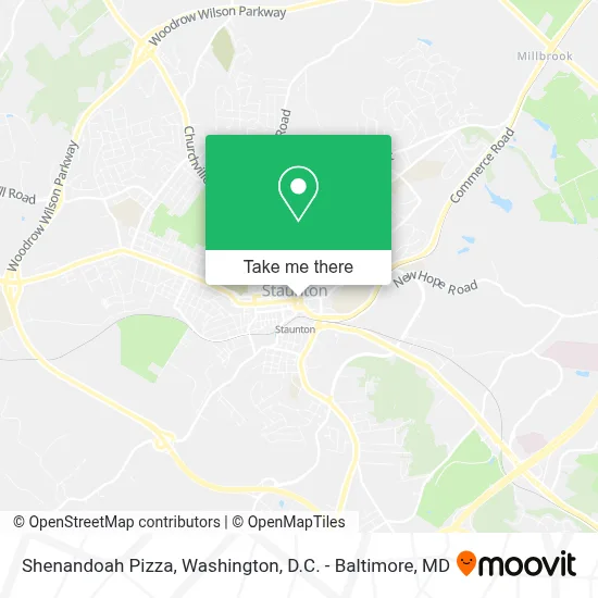 Shenandoah Pizza map