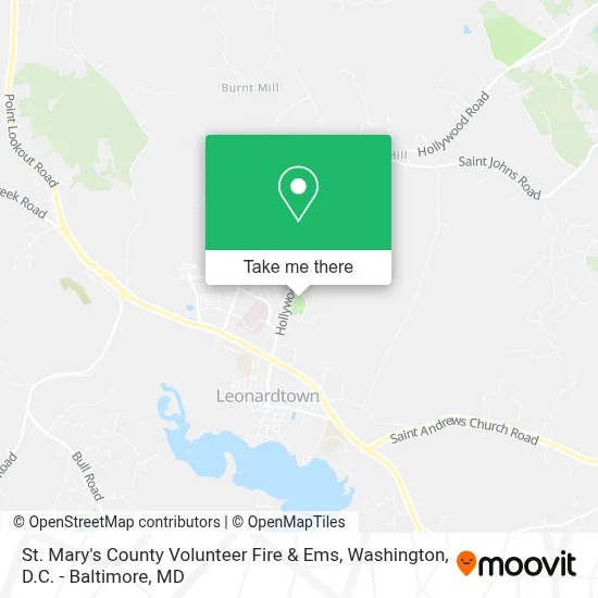 St. Mary's County Volunteer Fire & Ems map