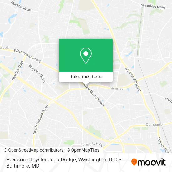 Pearson Chrysler Jeep Dodge map