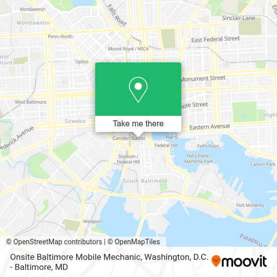 Onsite Baltimore Mobile Mechanic map