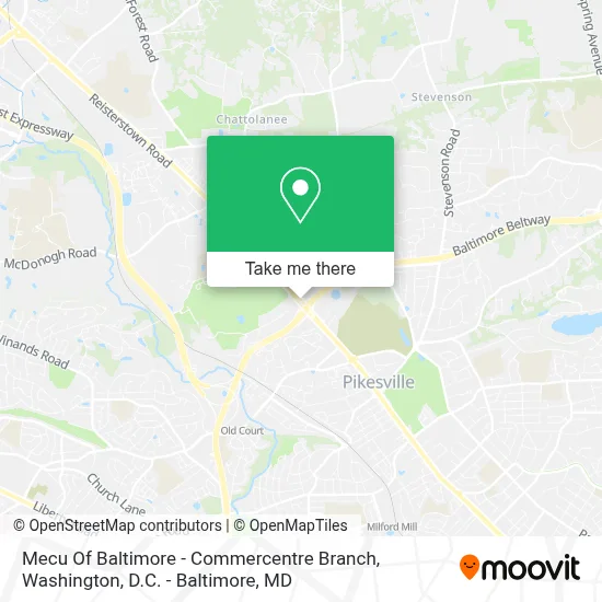 Mecu Of Baltimore - Commercentre Branch map