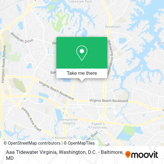 Aaa Tidewater Virginia map