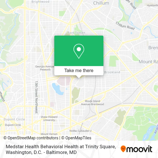 Medstar Health Behavioral Health at Trinity Square map
