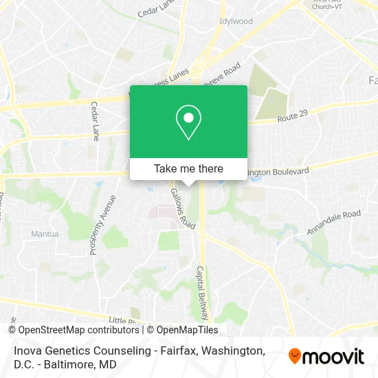 Inova Genetics Counseling - Fairfax map