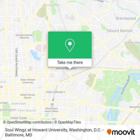 Soul Wingz at Howard University map