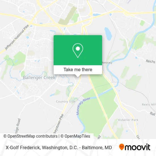 X-Golf Frederick map