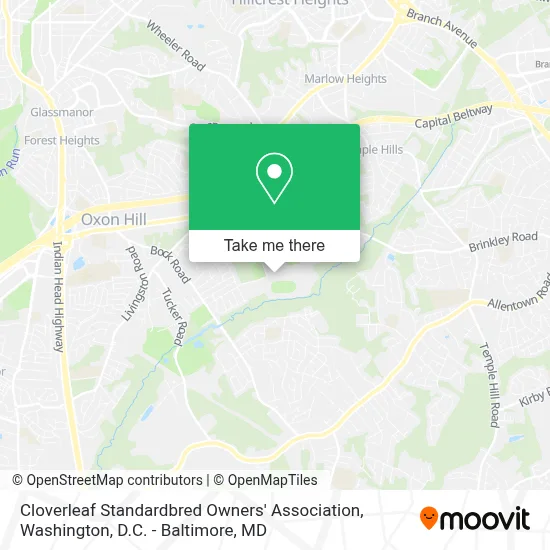 Cloverleaf Standardbred Owners' Association map