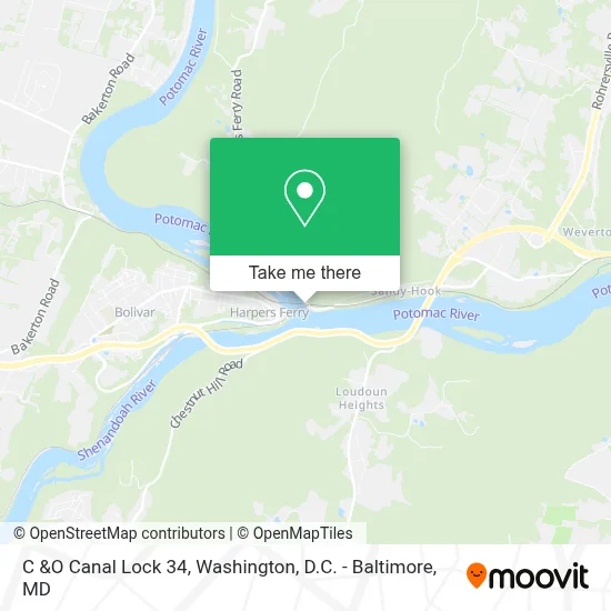 C &O Canal Lock 34 map