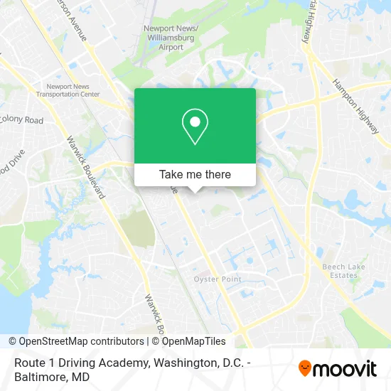 Route 1 Driving Academy map
