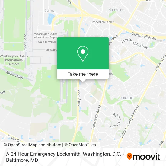 A 24 Hour Emergency Locksmith map