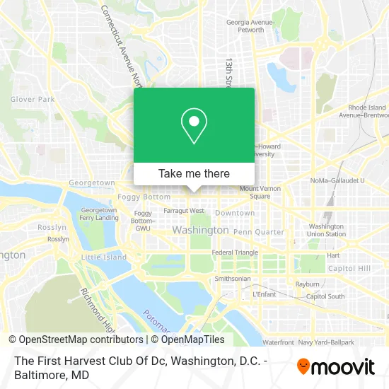 The First Harvest Club Of Dc map