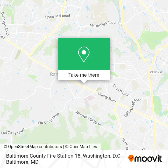 Baltimore County Fire Station 18 map