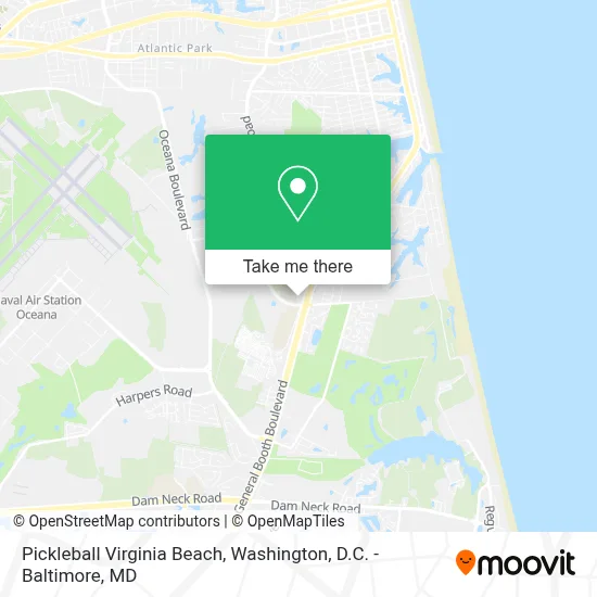 Pickleball Virginia Beach map