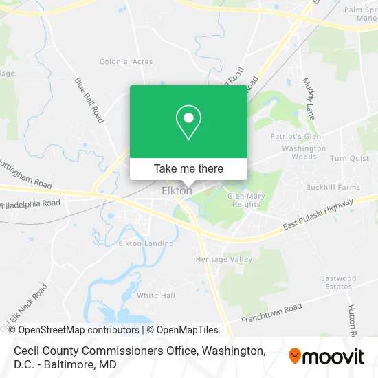 Cecil County Commissioners Office map