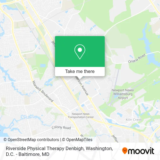 Riverside Physical Therapy Denbigh map